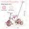 Costway 4 in 1 Kids Tricycles with Push Handle & Training Wheels Baby Balance Bike Navy/Pink